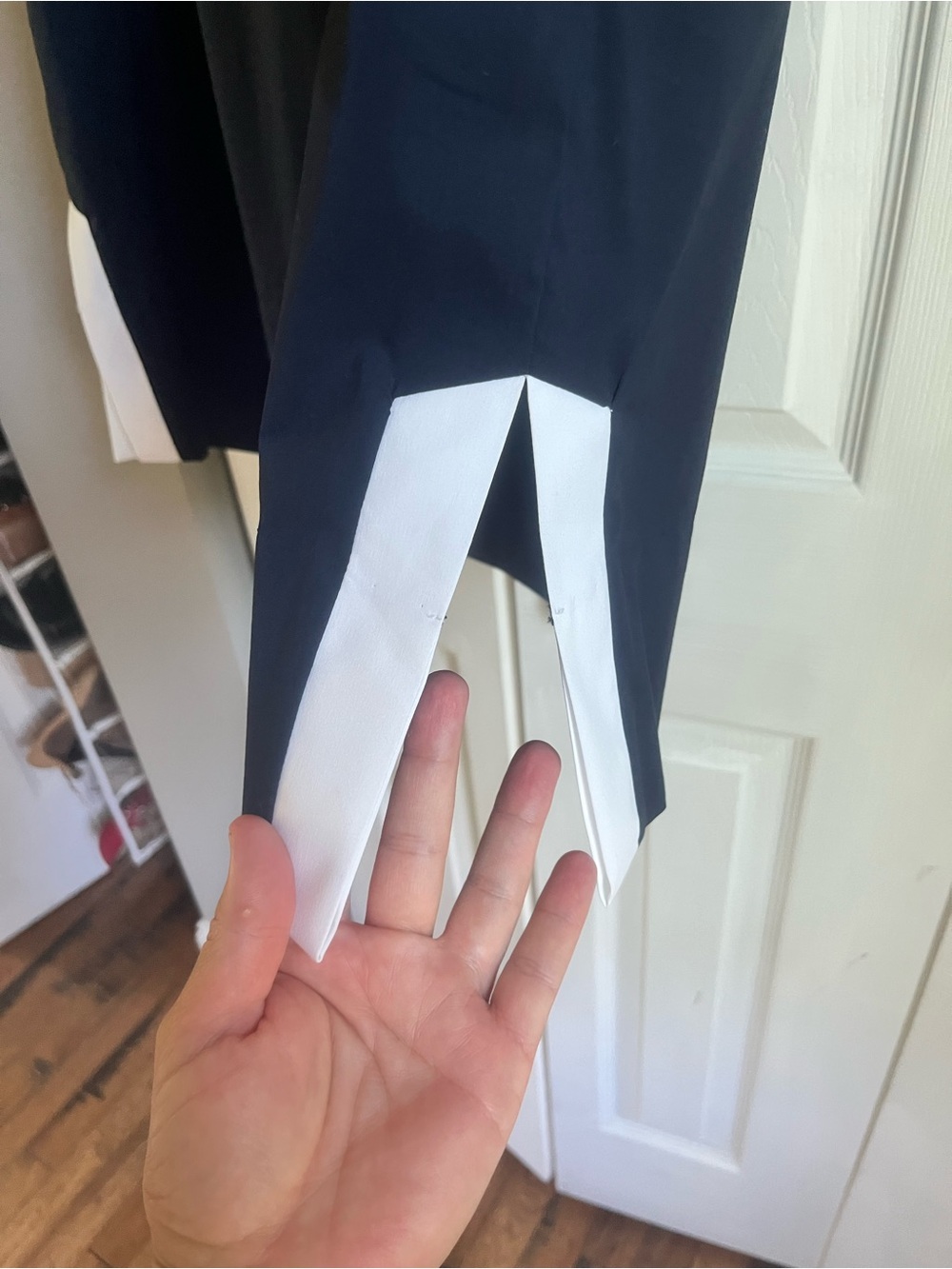 Gretchen Scott Designs Navy and White Shirt Tail Dress - Picture 6 of 6